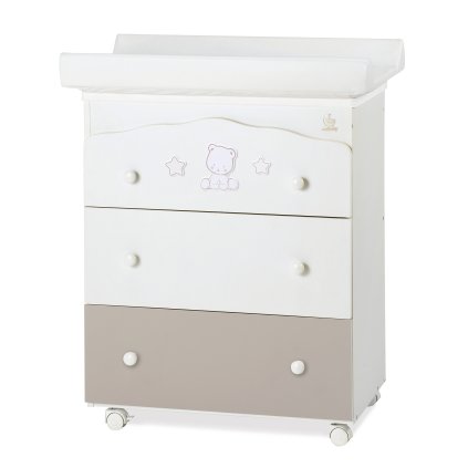 prebaľovací pult s vaničkou Pop Star hnedá (3v1) nunobaby.sk