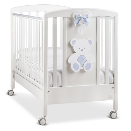 detská postieľka so spúšťacím bokom Peluche modrá nunobaby.sk