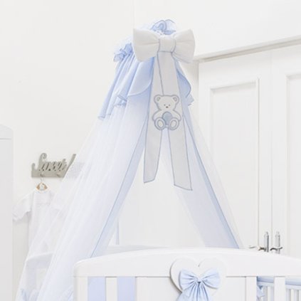 baldachýn nad postieľku Peluche modrá nunobaby.sk