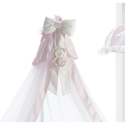 baldachýn nad postieľku Peluche ružová nunobaby.sk