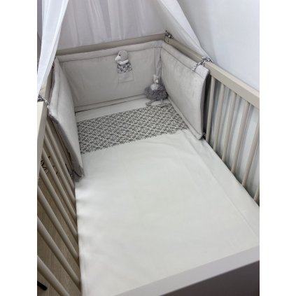 Quax obliečky do postieľky Bobo 100x135cm - biela/bledošedá nunobaby.sk