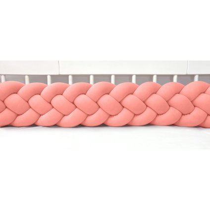 detský plyšový mantinel do postieľky - štvoritý pletenec marhuľový nunobaby.sk