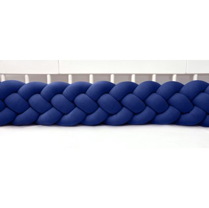 detský plyšový mantinel do postieľky - štvoritý pletenec tmavomodrý nunobaby.sk