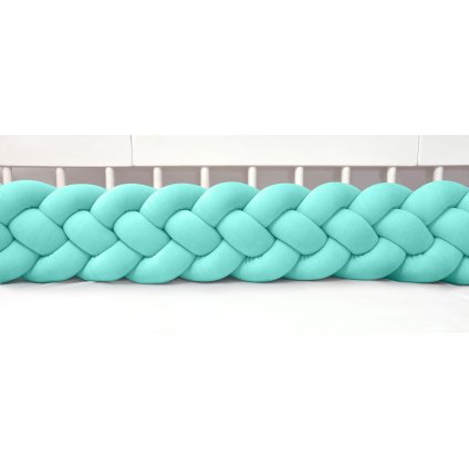 detský plyšový mantinel do postieľky - štvoritý pletenec mätový nunobaby.sk