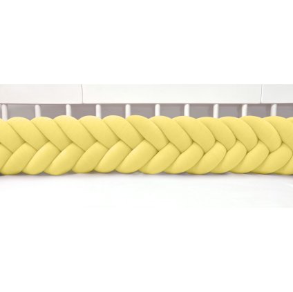 Plyšový mantinel do postieľky - päťkový pletenec žltý nunobaby.sk