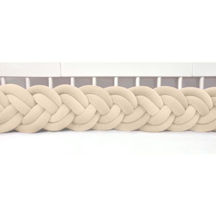 detský plyšový mantinel do postieľky - šesťkový pletenec smotanový nunobaby.sk