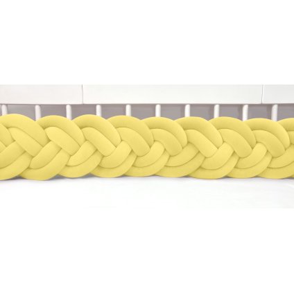 detský plyšový mantinel do postieľky - šesťkový pletenec žltý nunobaby.sk