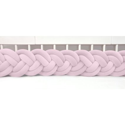 detský plyšový mantinel do postieľky - šesťkový pletenec bledoružový nunobaby.sk