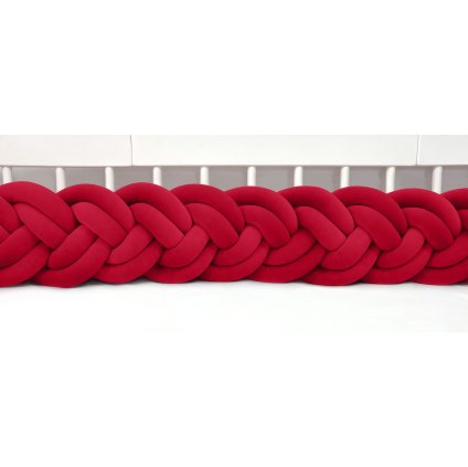 detský plyšový mantinel do postieľky - šesťkový pletenec červený nunobaby.sk