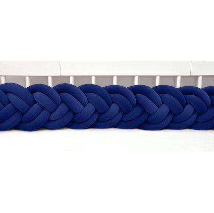 detský plyšový mantinel do postieľky - šesťkový pletenec tmavomodrý nunobaby.sk