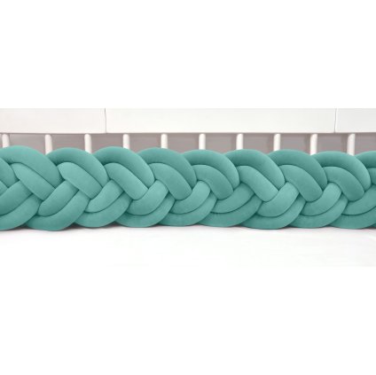 detský plyšový mantinel do postieľky - šesťkový pletenec tmavomätový nunobaby.sk