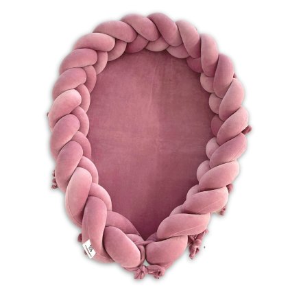 plyšové pletené hniezdo (2v1) 1 bledo staroružová nunobaby.sk