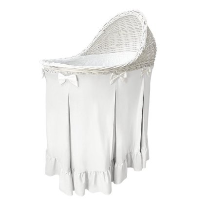 Caramella Ivory Mist prútená kolíska so smotanovou sukňou a volánom nunobaby.sk