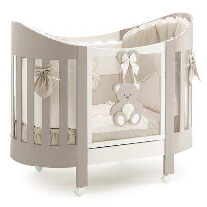 detská postieľka s matracom Peluche hnedá nunobaby.sk