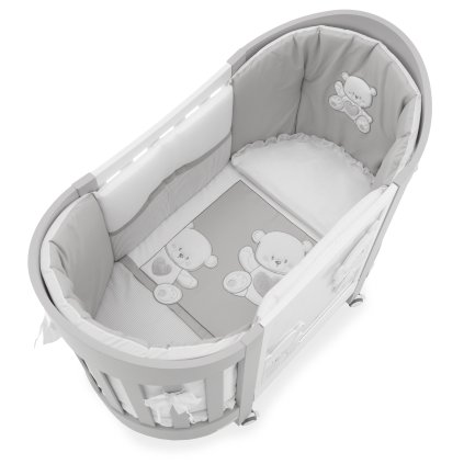 5 dielna súprava do detskej postieľky Ovale Jolie šedá nunobaby.sk