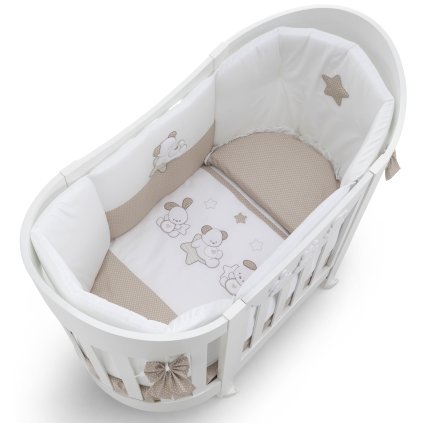 5 dielna súprava do detskej postieľky Ovale Sweet Stars béžová nunobaby.sk