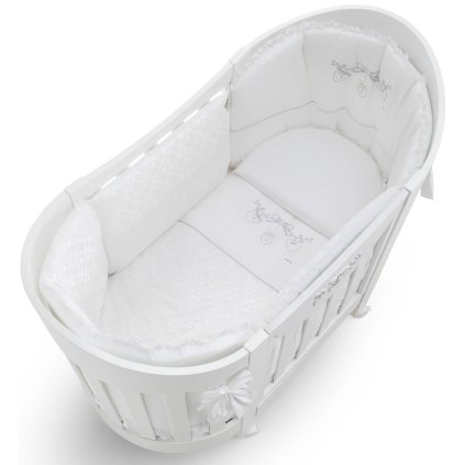 5 dielna súprava do detskej postieľky Ovale Romantic biela nunobaby.sk