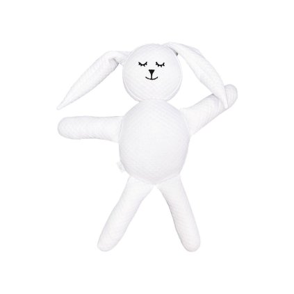 hračka zajačik s hrkálkou biely nunobaby.sk