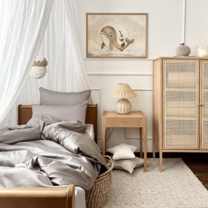 posteľná obliečka bavlnený satén šedohnedá nunobaby.sk