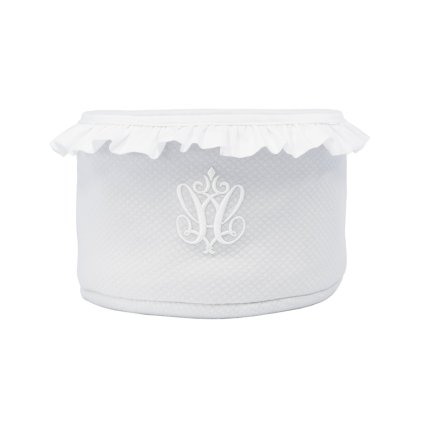 okrúhly košík šedý na plienky nunobaby.sk