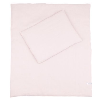 detské obliečky do postieľky 100% ľan pudrovo ružová nunobaby.sk