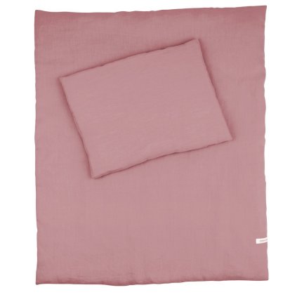 detské obliečky do postieľky 100% ľan staroružová nunobaby.sk