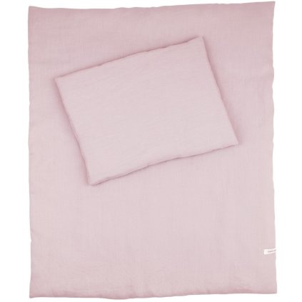 detské obliečky do postieľky 100% ľan ružová nunobaby.sk