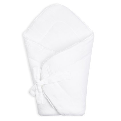 detská zavinovačka s bublinkami mušelínová biela nunobaby.sk