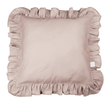 vankúš s volánom z prémiovej saténovej bavlny s výplňou staroružová nunobaby.sk