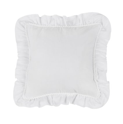 Boho dekoračný vankúš s volánom biely nunobaby.sk