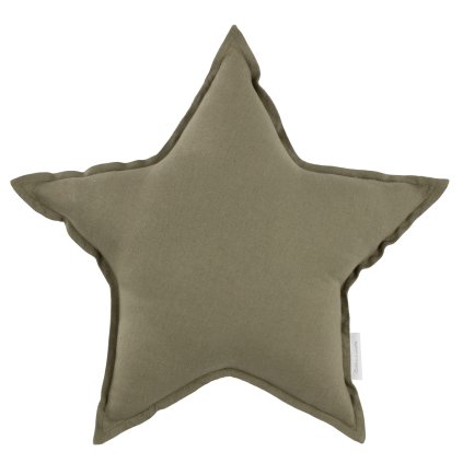 Pure Nature dekoračný vankúš hviezda zo 100% ľanu olivový nunobaby.sk