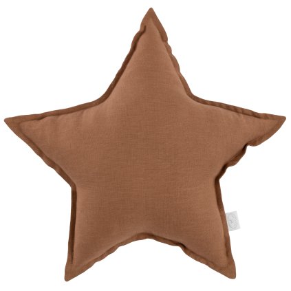 Pure Nature dekoračný vankúš hviezda zo 100% ľanu čokoláda nunobaby.sk