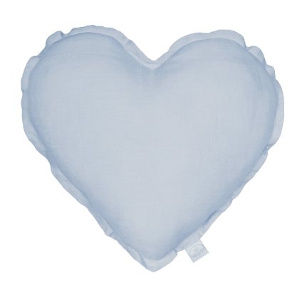 Pure Nature dekoračný vankúš srdce zo 100% ľanu bledo modrá nunobaby.sk