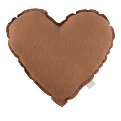 Pure Nature dekoračný vankúš srdce zo 100% ľanu čokoláda nunobaby.sk