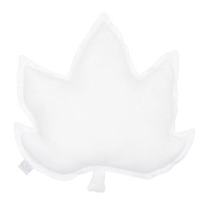 Pure Nature dekoračný vankúš javorový list zo 100% ľanu biela nunobaby.sk