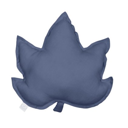 Pure Nature dekoračný vankúš javorový list zo 100% ľanu modrá nunobaby.sk