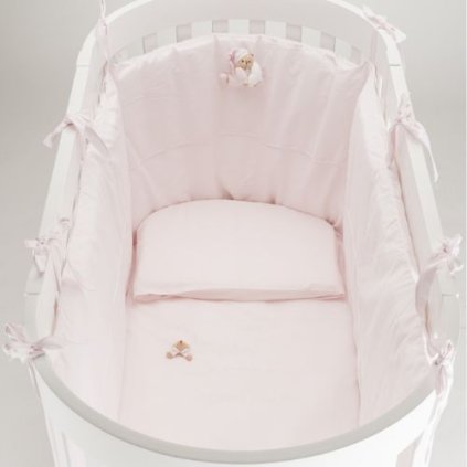 Nanán 4-dielna súprava do oválnej postieľky Puccio – ružová výbava pre bábätko