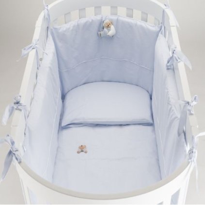 Nanán 4-dielna súprava do oválnej postieľky Puccio – modrá výbava pre bábätko