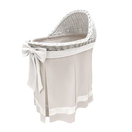 Caramella Golden Sand prútená kolíska s bielou mašľou nunobaby.sk