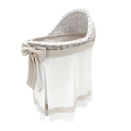 Caramella Golden Sand prútená kolíska s béžovou mašľou nunobaby.sk