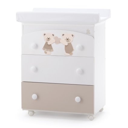 prebaľovací pult s vaničkou Dolci Coccole hnedá (3v1) nunobaby.sk