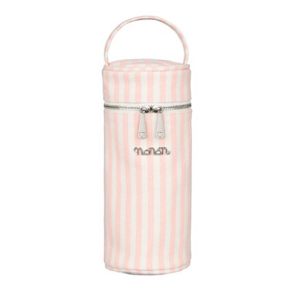 feeding bottle holder in pink canvas 18394 9100