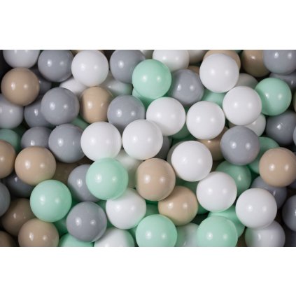 MeowBaby® SADA plastové loptičky do suchého bazéna Ø7cm mätová, béžová, šedá, biela nunobaby.sk