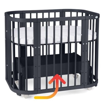 Hojdací mechanizmus pre oválnu postieľku tmavošedá