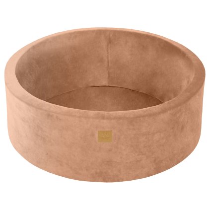 MeowBaby® Velvet detský suchý bazén 90x30cm - tmavá béžová/hnedá