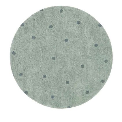 dywan do prania round dot blue sage o140cm