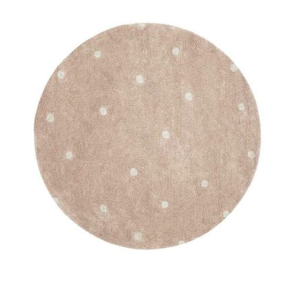 dywan do prania okragly dot rose o140cm