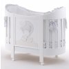 oválna detská postieľka s matracom a komplet výbavou Love biela nunobaby.sk