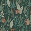 Tapeta Monkeys dark green