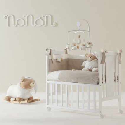 Nanán Mini Me postieľka s matracom Tato biela